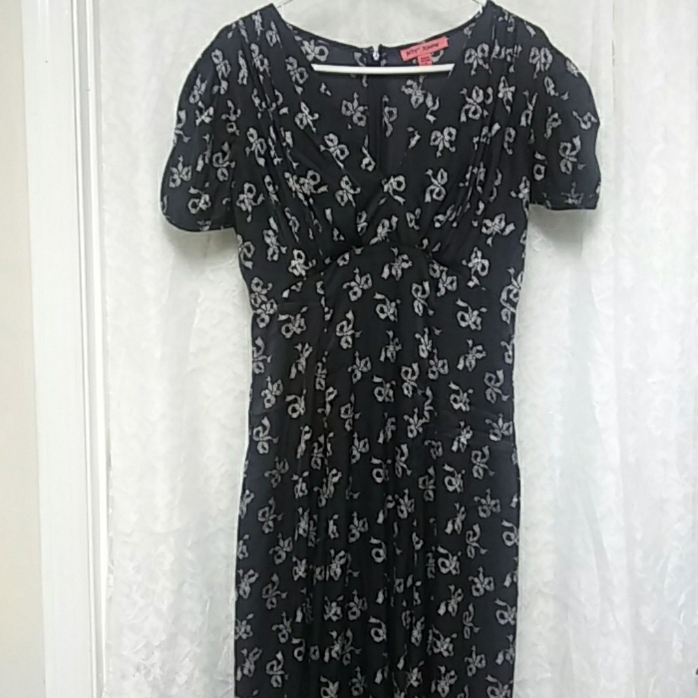 Black Novelty Bow Retro Style Slip Dress Gothic Punk Sexy Elegant Dark whimsical - Picture 6 of 10